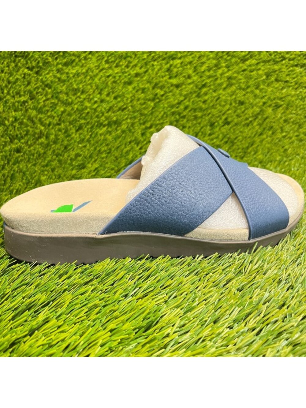 Kuru Breeze Womens Size 8 Blue Beach Walking Outdoor Leather Slide Sandals